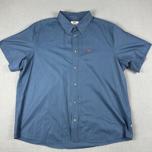 Fjallraven Shirt Mens 2XL Blue Ovik Lite Short Sleeve Button‎ Down Relaxed 87038